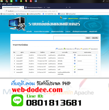โปรเจคจบระบบแจ้งซ่อมคอมพิวเตอร์ภายในหน่วยงาน